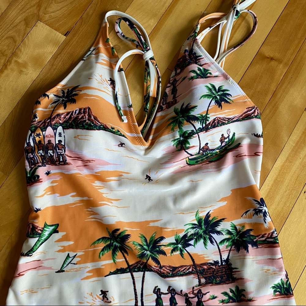 Aerie Hawaiian print one-piece swimsuit Size M